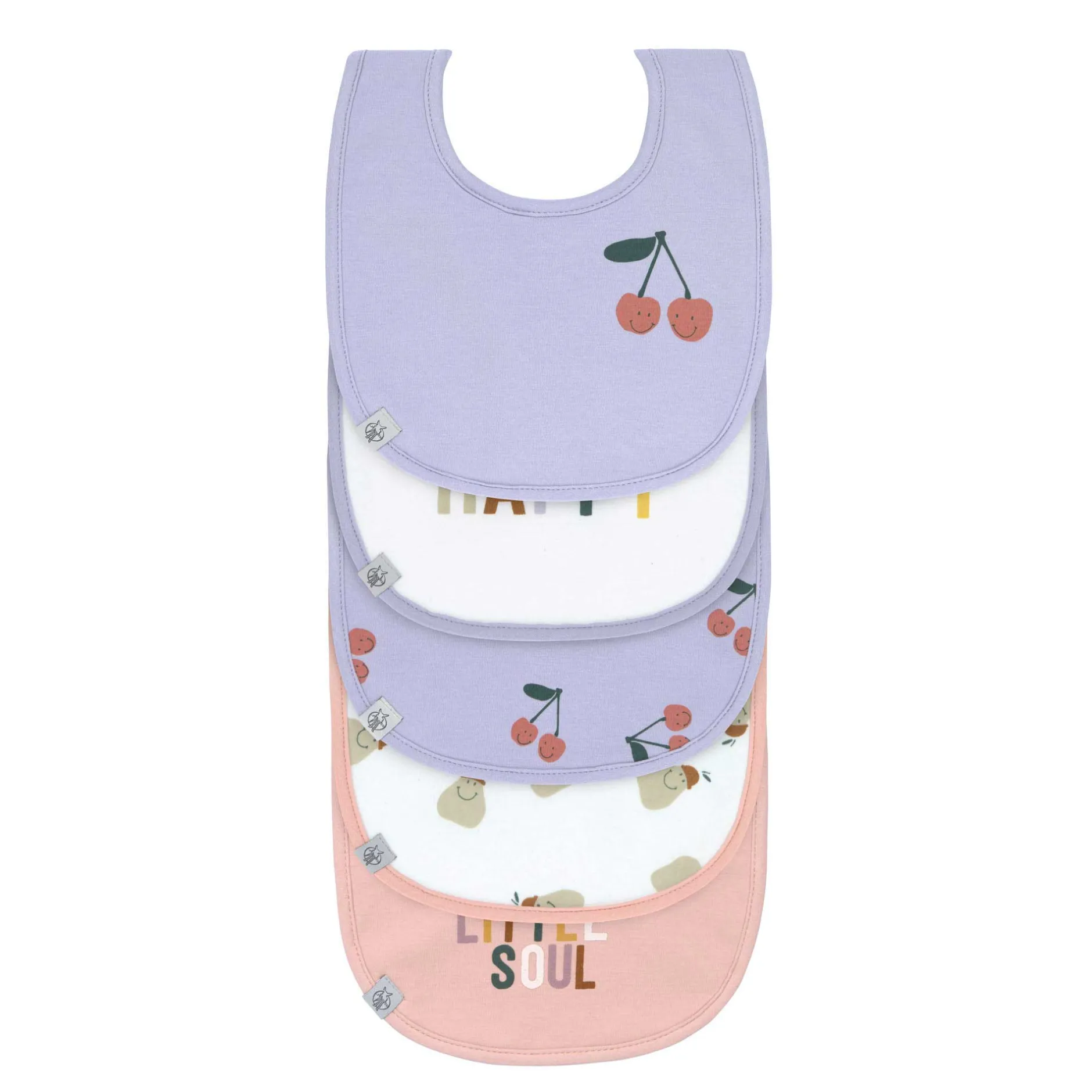 Bavoirs*Lässig Happy Fruits Lot de 5 bavoirs imperméables 3-18 mois de Cerise