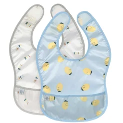 Bavoirs*Lässig Happy Fruits Lot de 2 bavoirs avec poche 6-24 mois de Citron