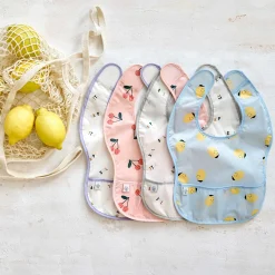 Bavoirs*Lässig Happy Fruits Lot de 2 bavoirs avec poche 6-24 mois de Citron