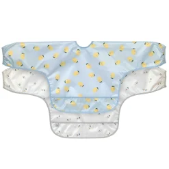 Bavoirs*Lässig Happy Fruits Lot de 2 bavoirs à manches longues avec poche 6-24 mois de Citron