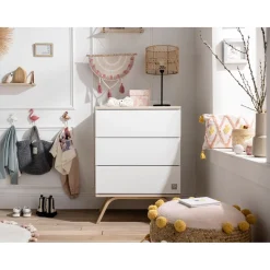 Commodes*Sauthon Baby's Sweet Home Happy Petite Commode de Blanc