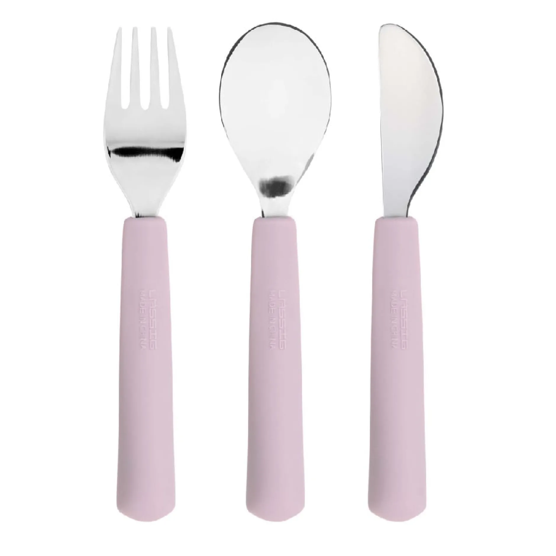 Couverts*Lässig Happy Rascals Couverts en silicone 3 pièces de Cœur