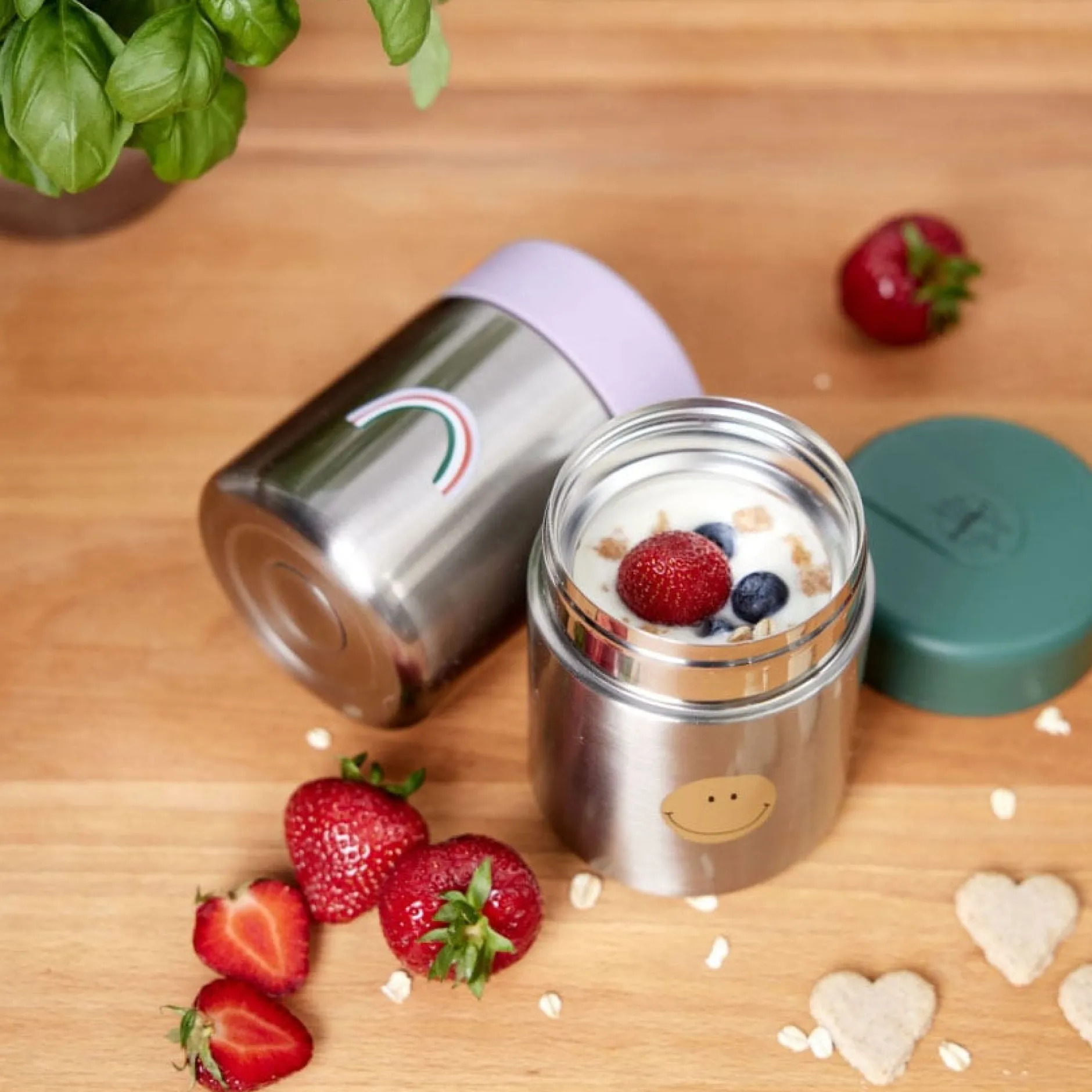 Sac Repas*Lässig Happy Rascals Thermos de Cœur Violet