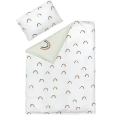 Couettes Et Oreillers*Lässig Housse de couette + taie d'oreiller en coton bio 100 x 140 cm de Vert beige