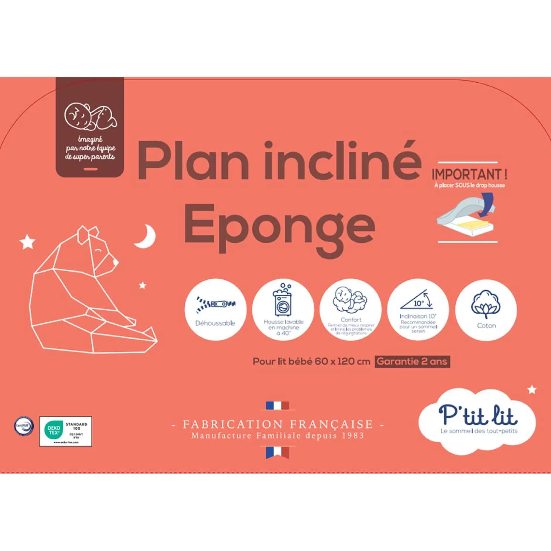 Inclinateurs*P'tit lit Inclinateur 55 x 35 cm de Blanc