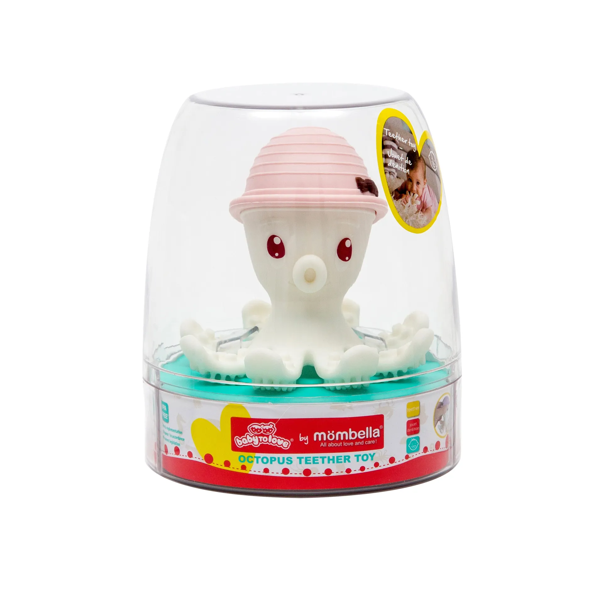 Anneaux De Dentition*Babytolove Jouet de dentition pieuvre de Rose pâle