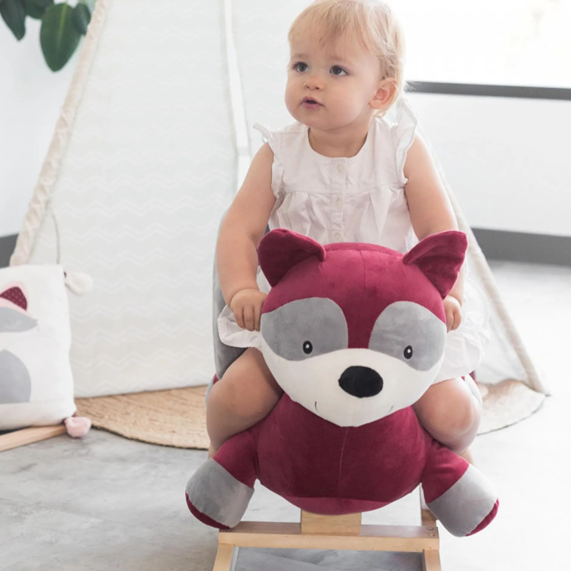 Bascules*Trois Kilos Sept Kipic & Olga peluche à bascule de Raton Laveur