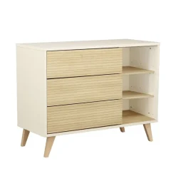 Commodes*Sauthon Baby's Sweet Home Kronos Commode 3 tiroirs 3 niches de Blanc Neige