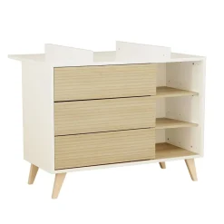 Commodes*Sauthon Baby's Sweet Home Kronos Commode 3 tiroirs 3 niches de Blanc Neige