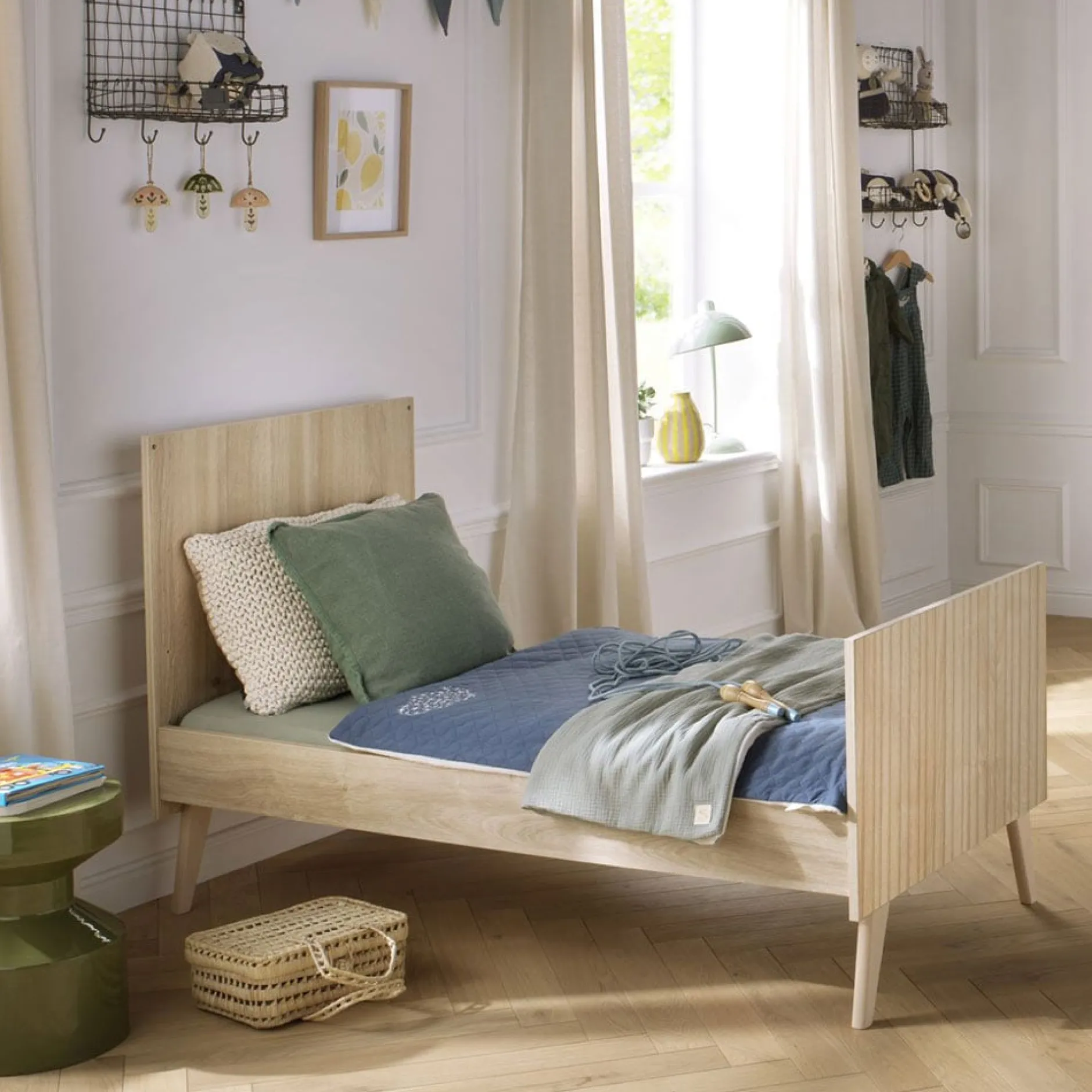 Lits 70X140 Évolutifs*Sauthon Baby's Sweet Home Kronos Lit évolutif 70 x 140 cm de Chêne strié sépia