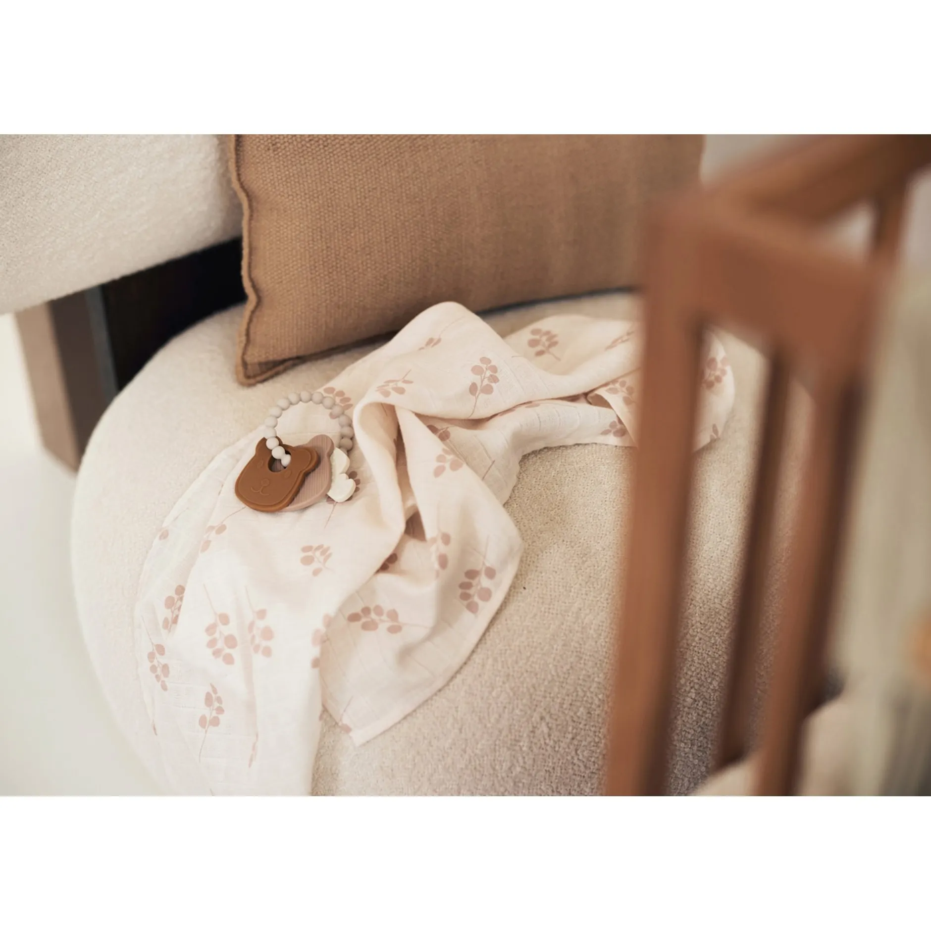 Langes*Jollein Lange Gaze de Coton Twig 115 x 115 cm de Rose Sauvage