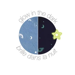 Doudous*Nattou Lapidou doudou lapin à motifs - Glow in the dark de Bleu Pastel