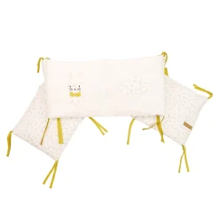 Tours De Lit*Domiva Leafy Bunny tour de lit 30x180 cm de Blanc/Jaune