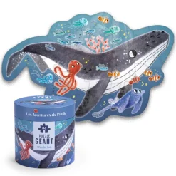 Livres|Puzzle*Moulin Roty Les Aventures de Paulie Puzzle Géant Baleine de