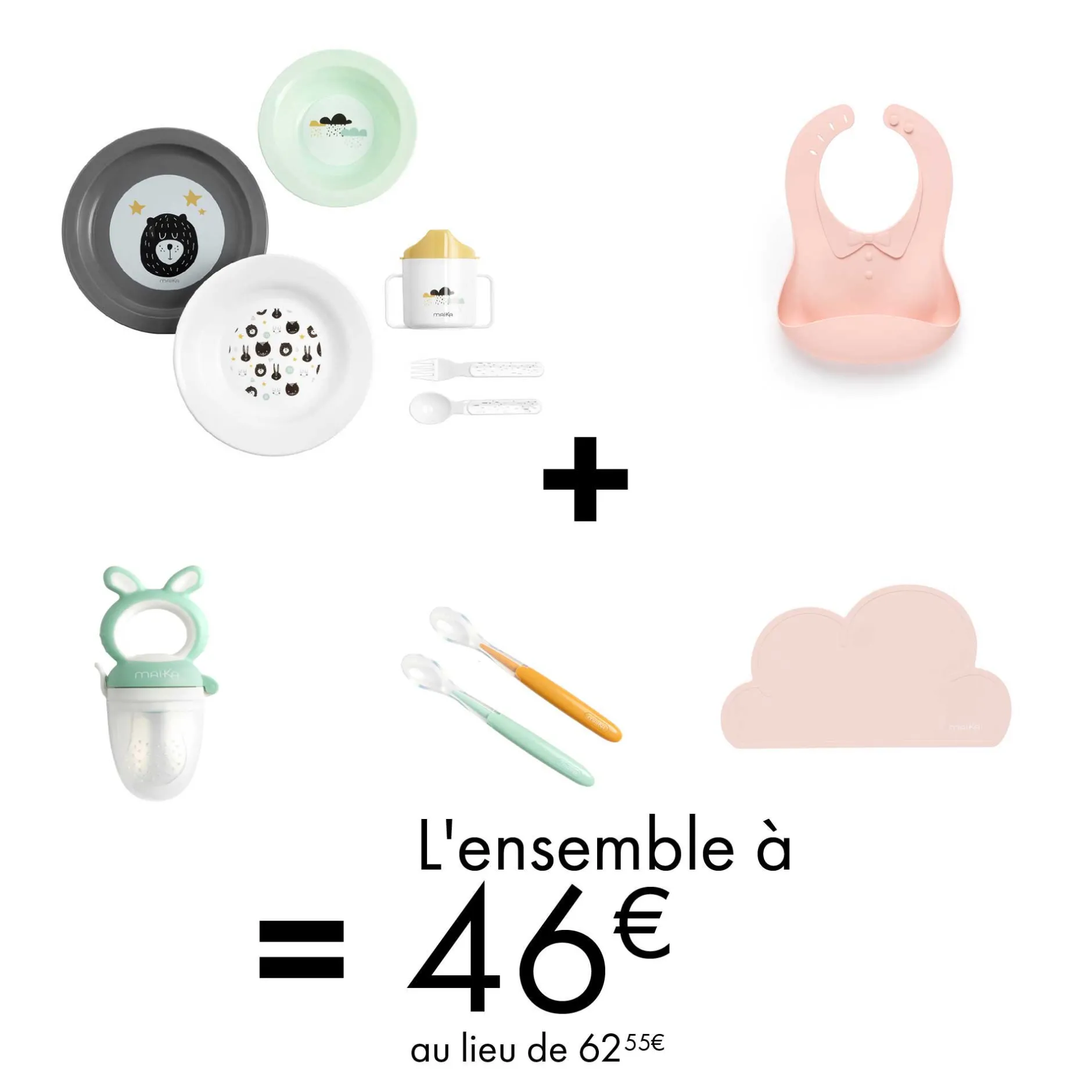 Couverts|Coffrets* Les essentiels pour le repas de Bébé avec Maïka ! de Maïka