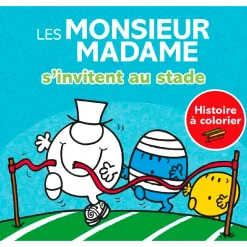 Livres*Hachette Jeunesse Les Monsieur-Madame - Histoire à colorier de S'invitent au stade
