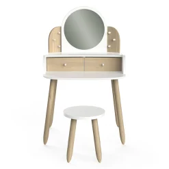 Autres Mobiliers*CBA Meubles Lili Coiffeuse + tabouret de Blanc / Beige