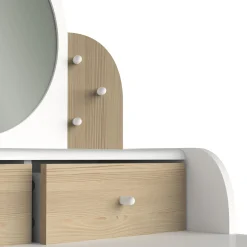 Autres Mobiliers*CBA Meubles Lili Coiffeuse + tabouret de Blanc / Beige