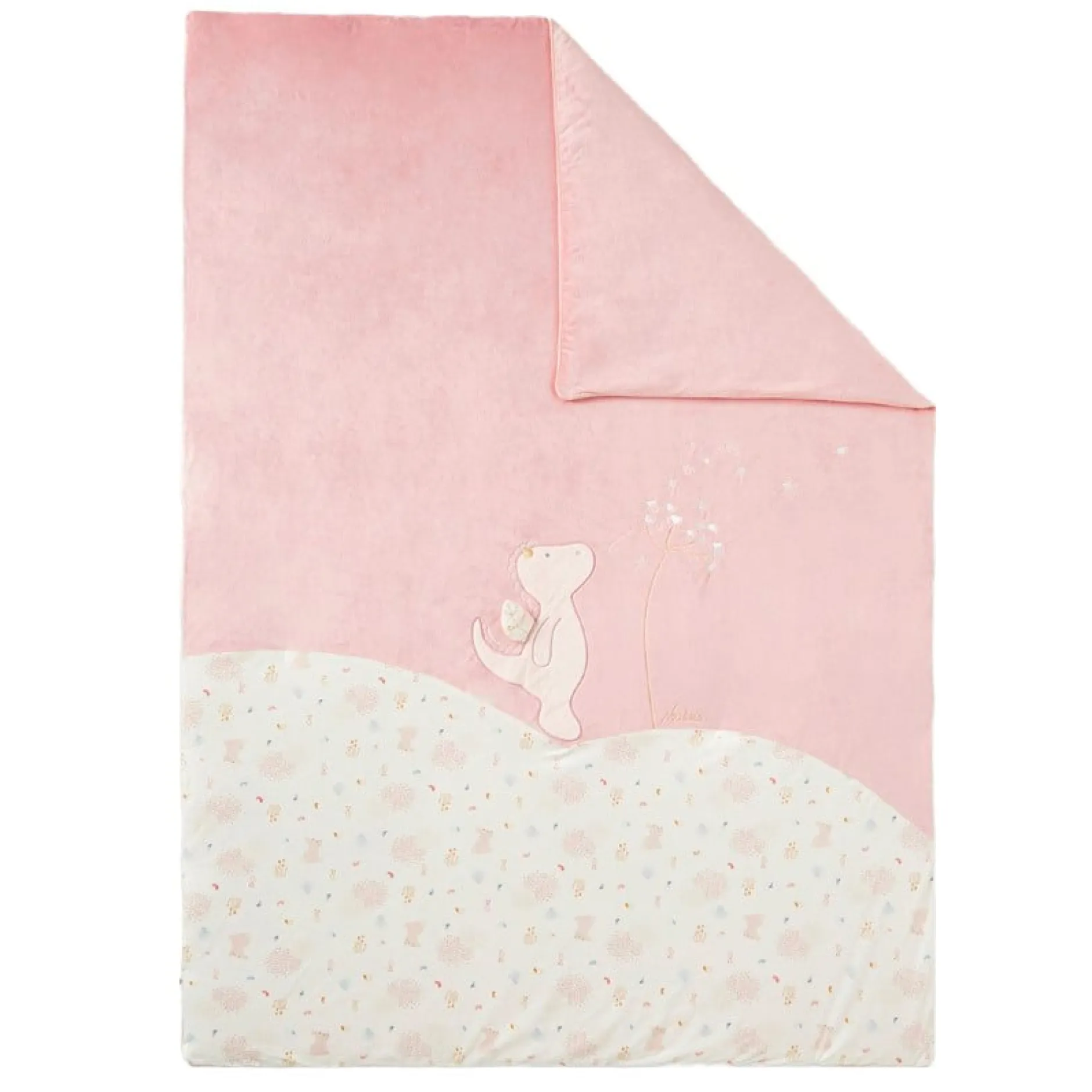 Couvertures*Noukies Lina & Joy Couveture Veloudoux 100 x 400 cm de Rose