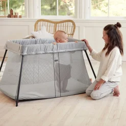 Lits Parapluies|Lits Parapluies*BabyBjörn Lit de voyage Light + drap housse de Argent