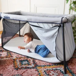 Lits Parapluies|Lits Parapluies*P'tit Dodo Lit nomade Naos 60 x 120 cm de Gris