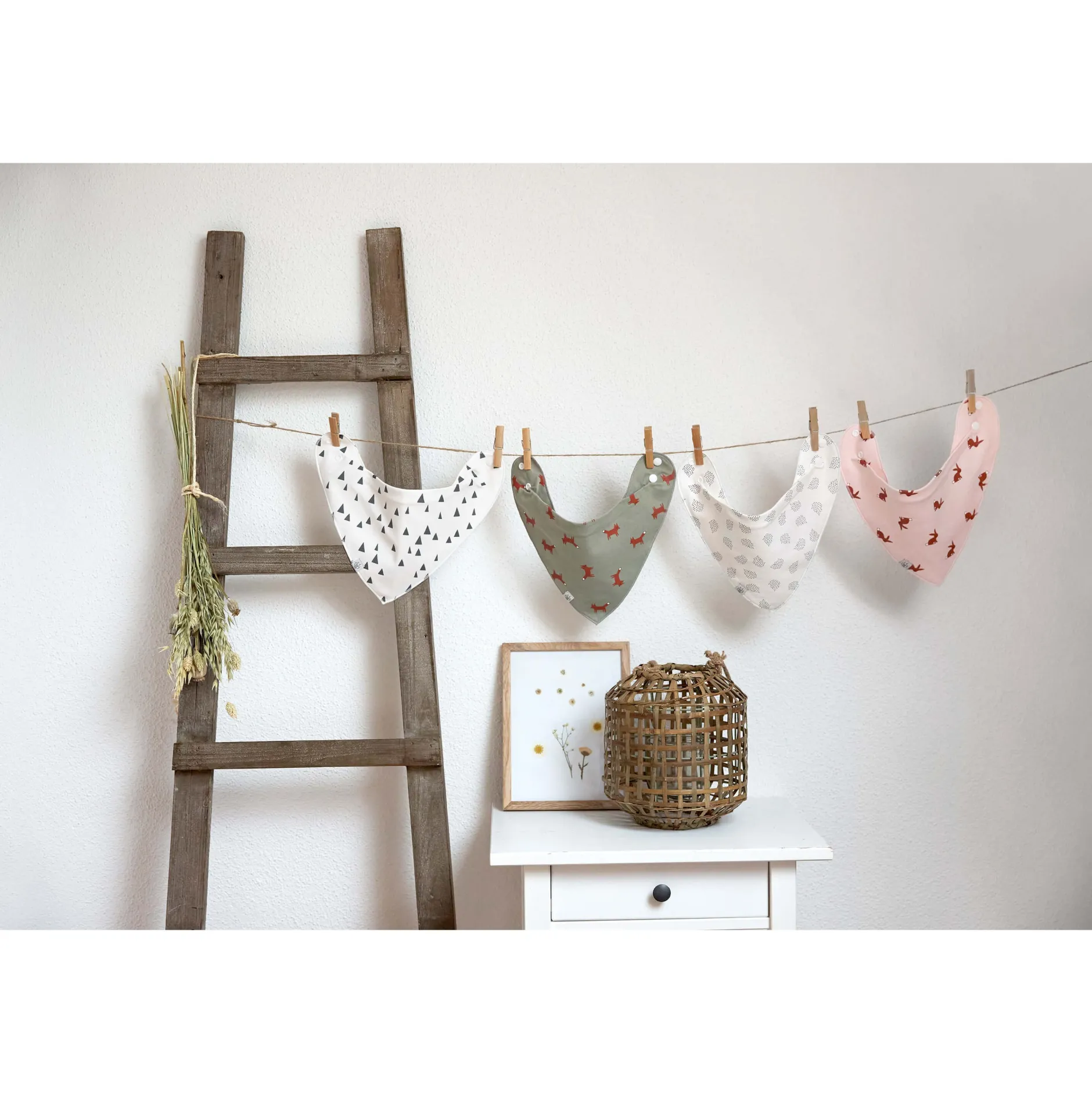 Bavoirs*Lässig Little Forest Lot de 2 bavoirs bandanas de Lapin