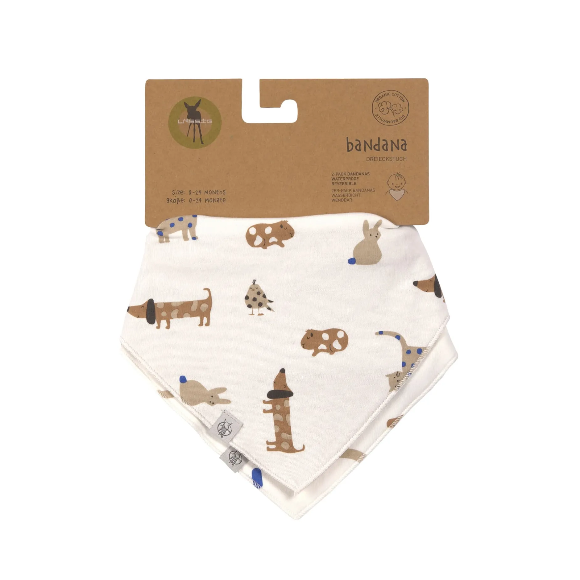 Bavoirs*Lässig Little Mateys Lot de 2 Bavoirs Bandanas de Royal Bleu