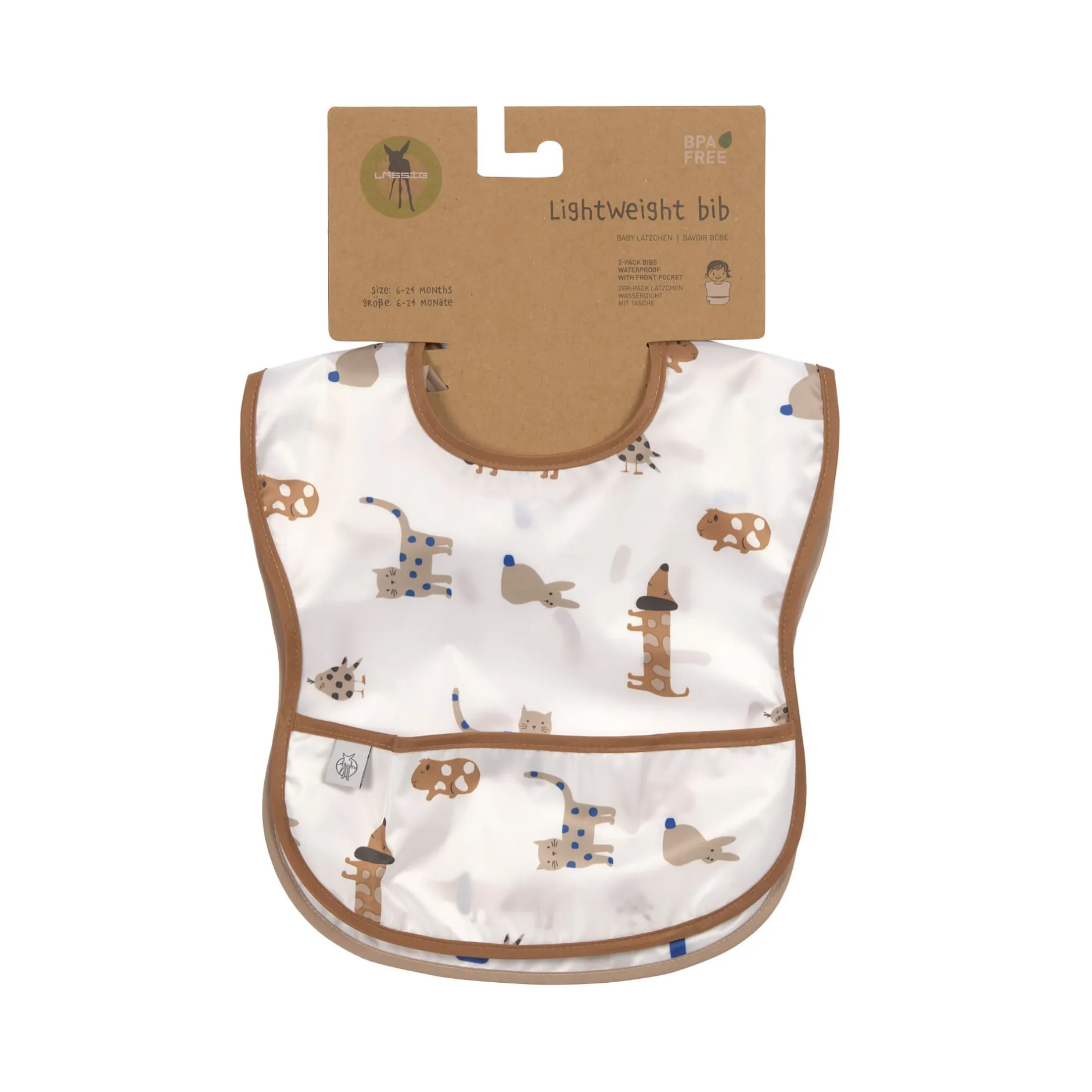 Bavoirs*Lässig Little Mateys Lot de 2 bavoirs avec poche de Royal bleu