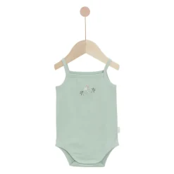 Bodies*P'tit bisou Lot 2 bodies à bretelles Trousseau Mon Chaton de Vert Sauge