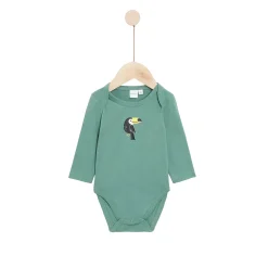 Bodies|Bodies*P'tit bisou Lot 2 bodies manches longues en coton recyclé de Beige/Vert