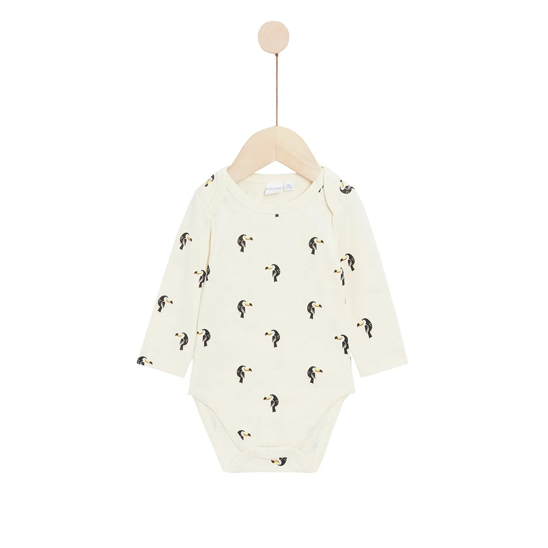 Bodies|Bodies*P'tit bisou Lot 2 bodies manches longues en coton recyclé de Beige/Vert