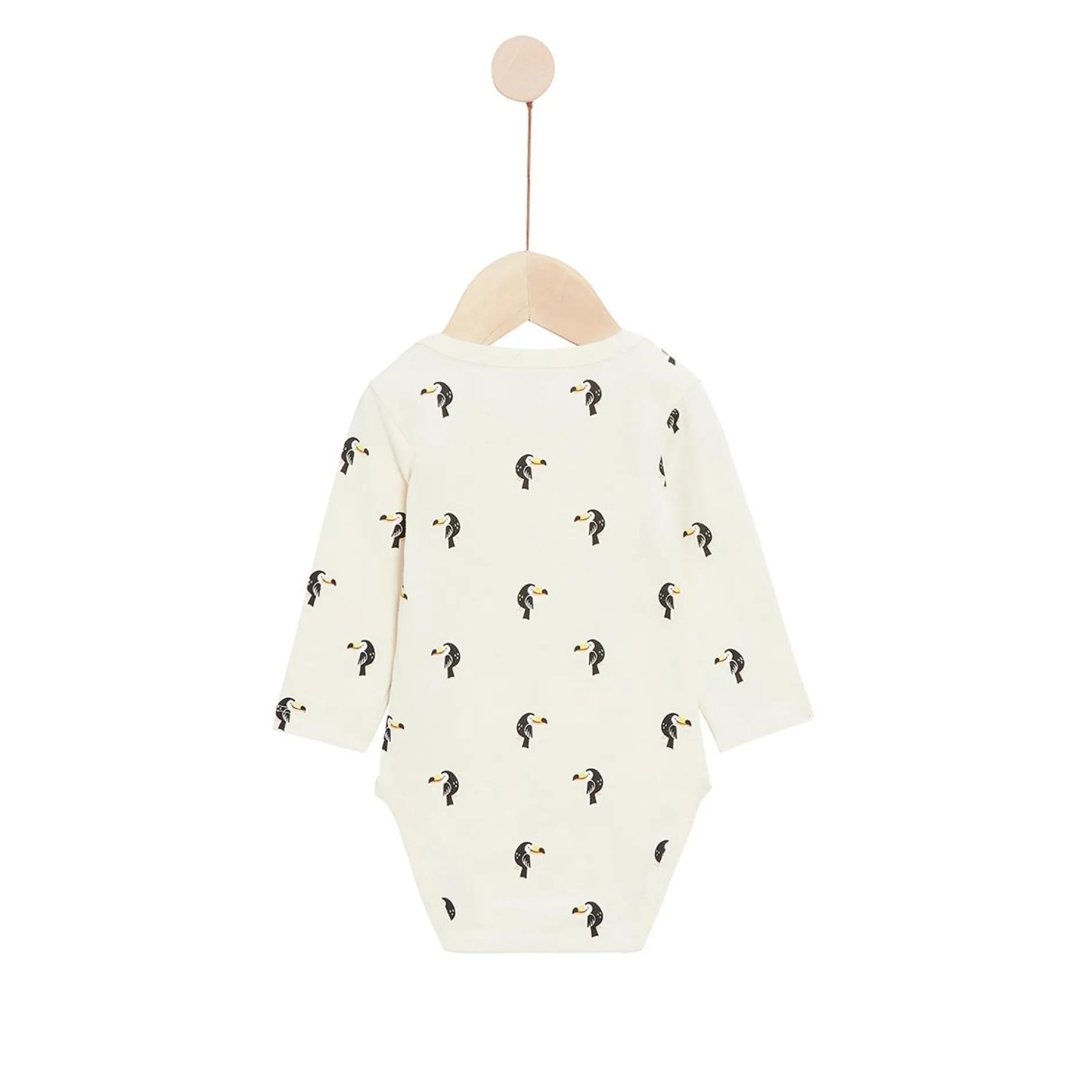 Bodies|Bodies*P'tit bisou Lot 2 bodies manches longues en coton recyclé de Beige/Vert