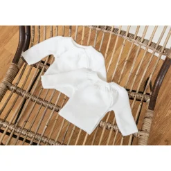 Vêtements Naissance*P'tit bisou Lot 2 brassières 0-1 mois de Blanc