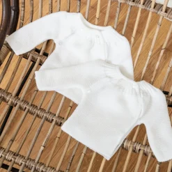 Vêtements Naissance*P'tit bisou Lot 2 brassières 0-1 mois de Blanc