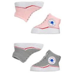 Chaussettes, Chaussons|Chaussettes, Collants, Chaussons*Converse Lot 2 Chaussons 6-12 mois de Rose/Gris