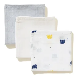 Langes*P'tit bisou Lot 3 Langes Coton 70 x 70 cm de Bleu Morning