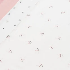 Langes*P'tit bisou Lot 3 Langes Coton Bio 70 x 70 cm de Rose