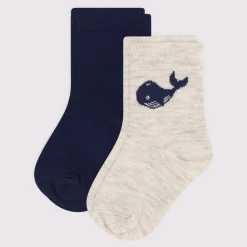 Chaussettes, Chaussons|Chaussettes, Collants, Chaussons*Petit Bateau Lot 2 paires de chaussettes en coton de