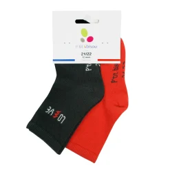 Chaussettes, Chaussons*P'tit bisou Lot 2 paires de chaussettes 15/16 de Rouge