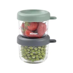 Pots*Béaba Lot 2 Portions Verre 150 ml de Mineral / Green