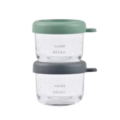 Pots*Béaba Lot 2 Portions Verre 150 ml de Mineral / Green