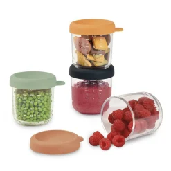 Pots*Béaba Lot 4 Portions Verre 250 ml de Sunrise Color Mix