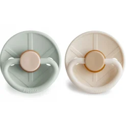 Sucettes*Frigg Lot 2 sucettes en latex Little Viking de sage / cream