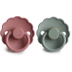 Sucettes*Frigg Lot 2 Sucettes latex Daisy 0-6 mois de Vert