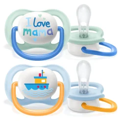 Sucettes*Philips AVENT Lot 2 sucettes ultra air 0-6 mois de I love mama et bateau