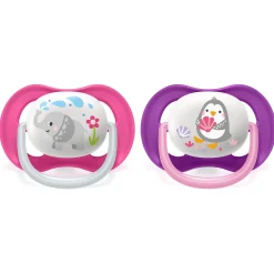 Sucettes*Philips AVENT Lot 2 sucettes ultra air 6-18 mois de Pingouin/éléphant