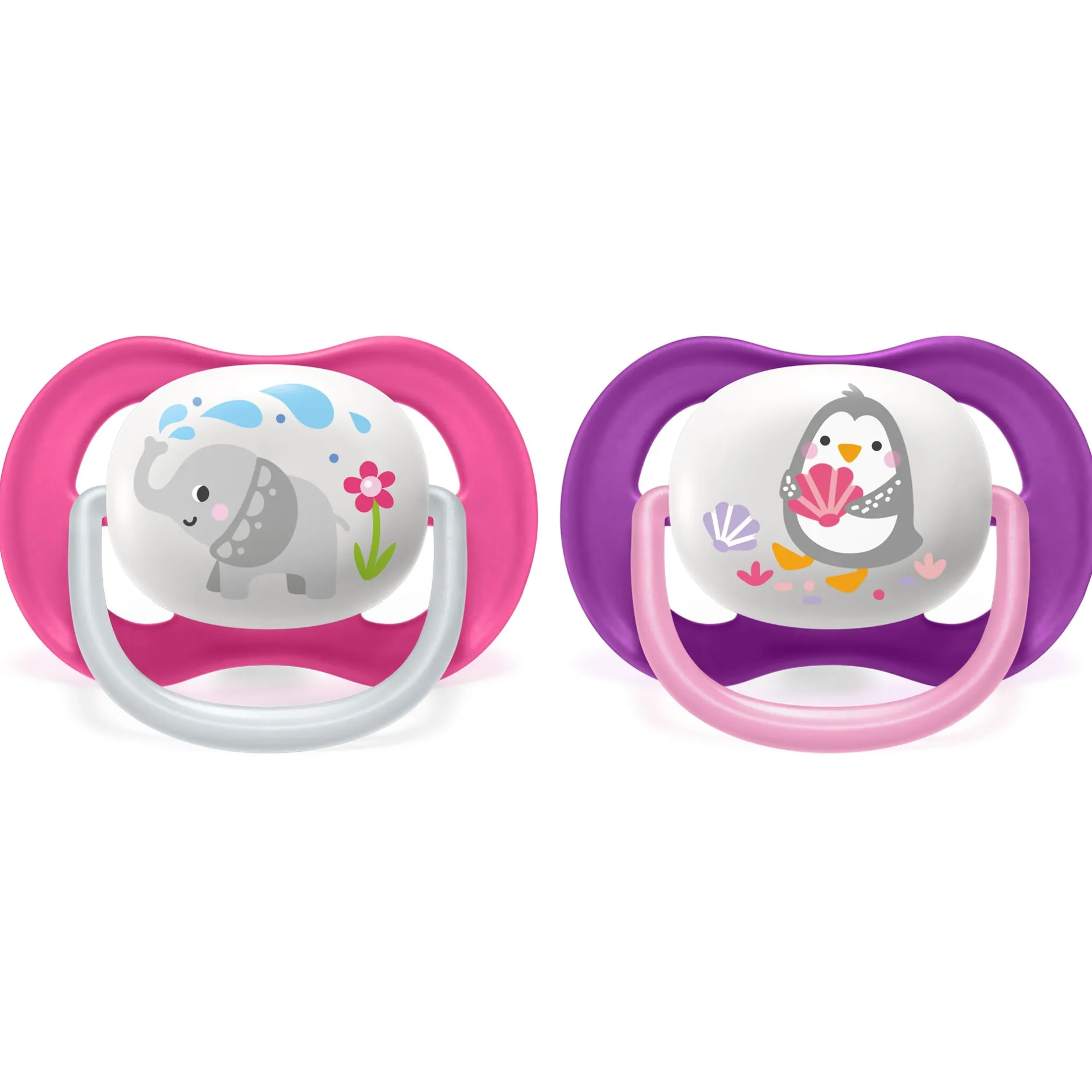 Sucettes*Philips AVENT Lot 2 sucettes ultra air 6-18 mois de Pingouin/éléphant