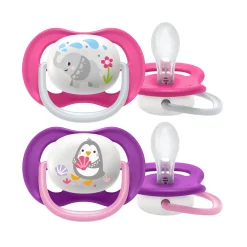 Sucettes*Philips AVENT Lot 2 sucettes ultra air 6-18 mois de Pingouin/éléphant