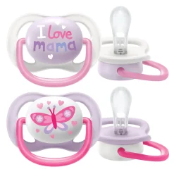 Sucettes*Philips AVENT Lot 2 sucettes ultra air 0-6 mois de I love mama et papillon