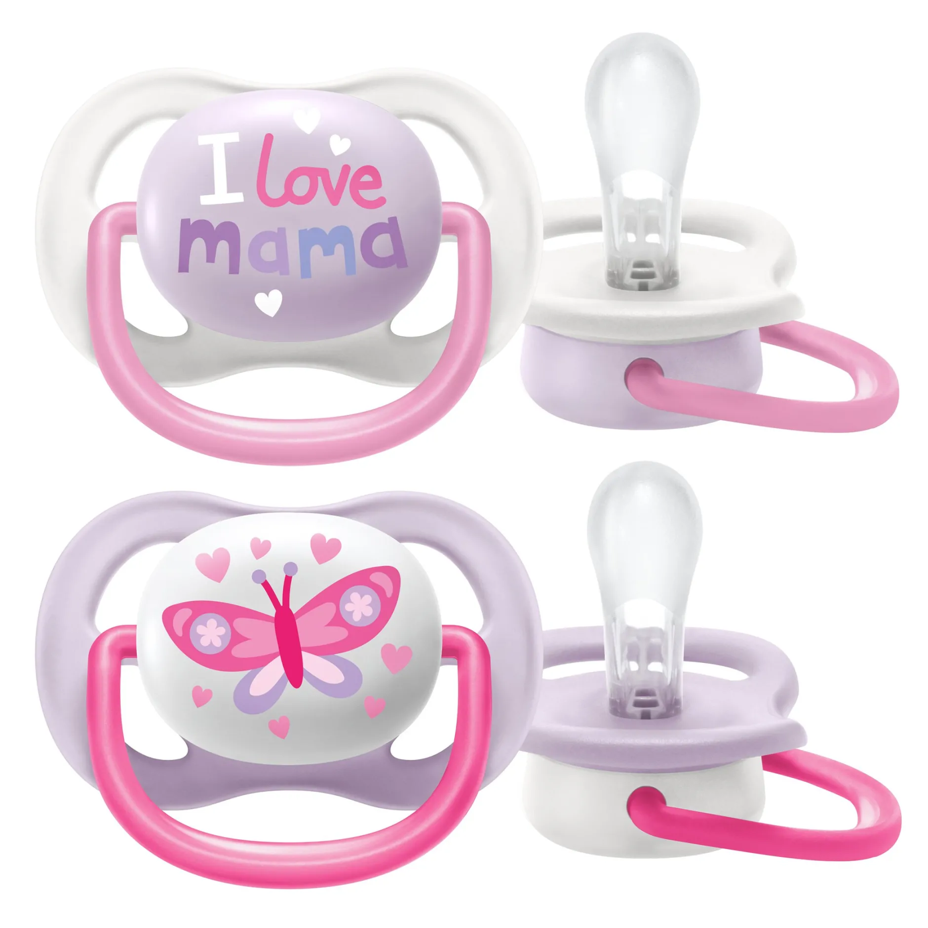 Sucettes*Philips AVENT Lot 2 sucettes ultra air 0-6 mois de I love mama et papillon
